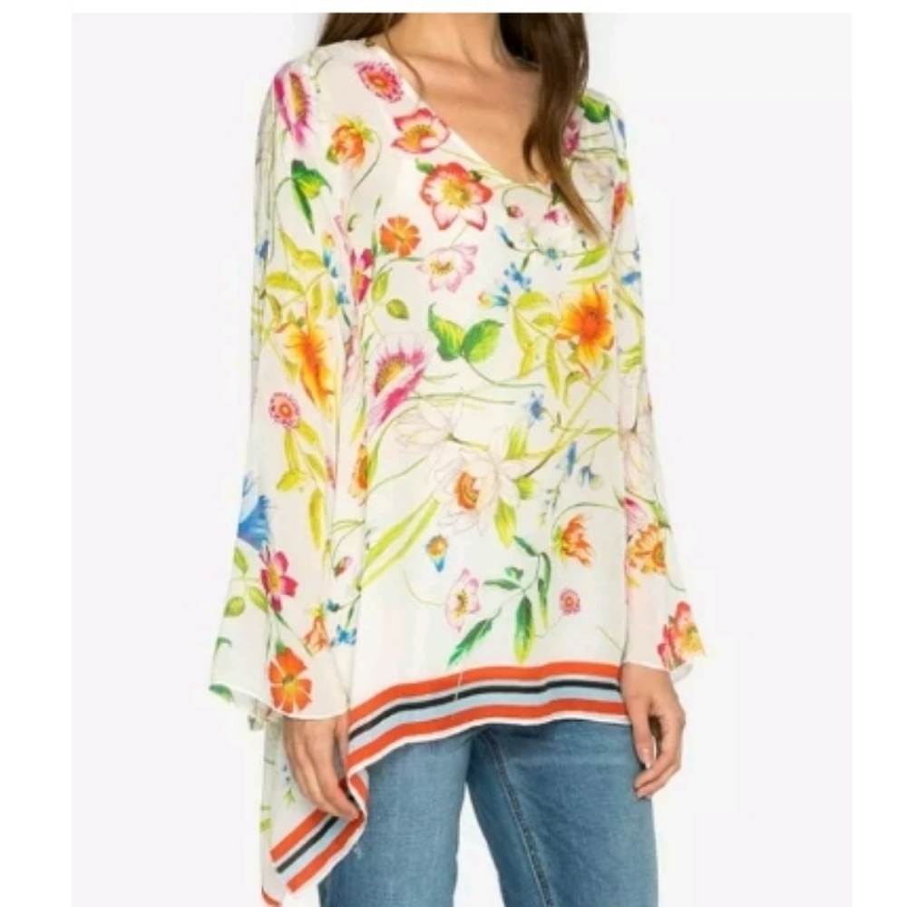 Johnny Was Floral Fiska Flare Sleeve Blouse - Picture 1 of 5